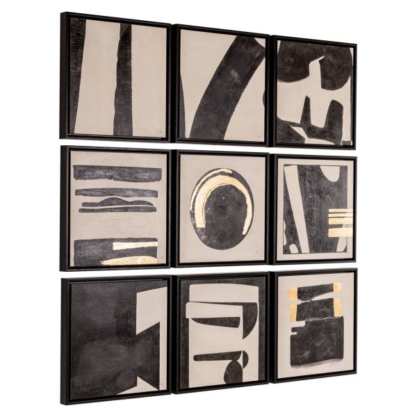 Wall art Gabri black/white (Set of 9) Richmond Interiors - Afbeelding 3