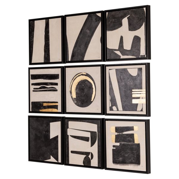 Wall art Gabri black/white (Set of 9) Richmond Interiors - Afbeelding 3