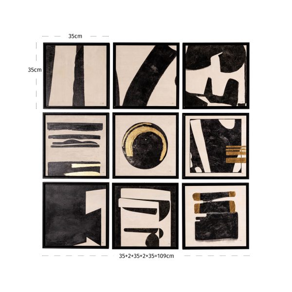 Wall art Gabri black/white (Set of 9) Richmond Interiors - Afbeelding 5