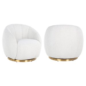 Lounge stoel Jago white bouclé swivel Richmond Interiors