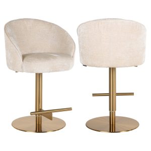 Barstoel Zabi white chenille swivel Richmond Interiors