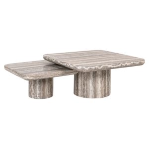 Salontafel Denizly grey faux travertine  (Set of 2) Richmond Interiors