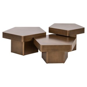 Salontafel Hexa brushed gold (Set of 3) Richmond Interiors