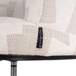 Eetkamerstoel Rochenne beige graffic swivel on wheels Richmond Interiors