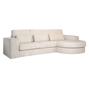 Bank Felix white chenille 2,5-seater + lounge round right Richmond Interiors