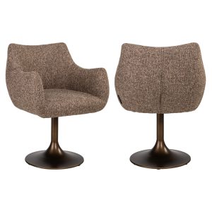 Eetkamerstoel Aldo brown tweed swivel Richmond Interiors