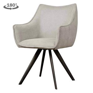 Riviera Armstoel - fabric Brego 02 light grey (draaibaar) Tower Living