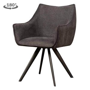 Riviera Armstoel - fabric Brego 18 dark grey (draaibaar) Tower Living