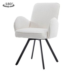 Livo Armstoel - fabric Ascot 1 White (draaibaar) Tower Living