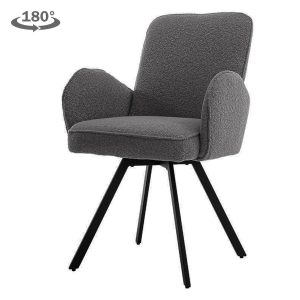 Livo Armstoel - fabric Ascot 5 Anthracite (draaibaar) Tower Living