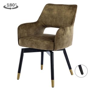 Lenno Armstoel - fabric Adore 16 Forest green (draaibaar) Tower Living