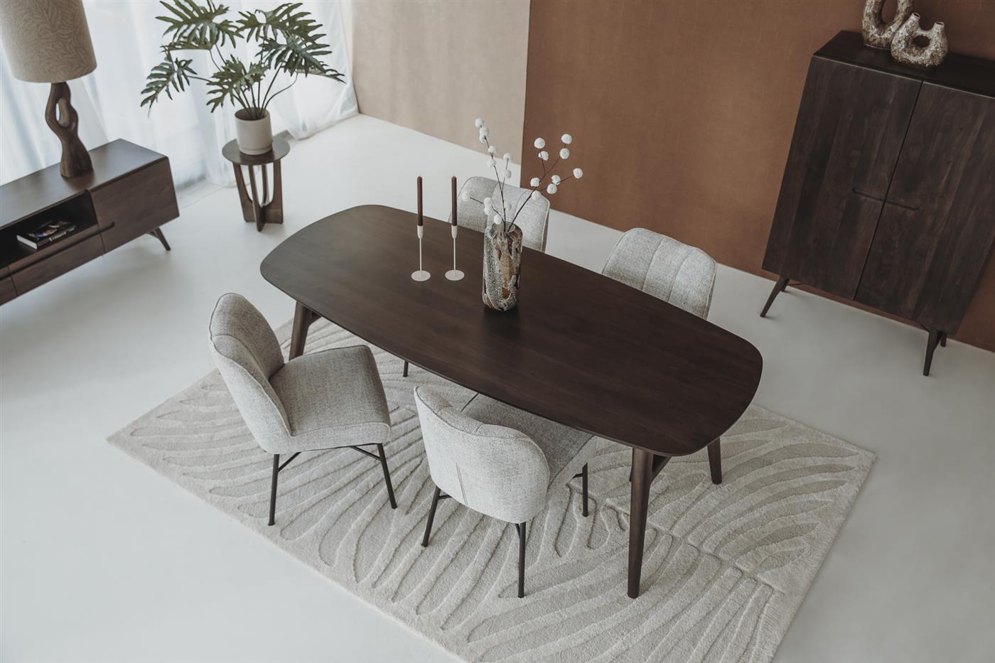 Aura Eetkamertafel espresso deens ovaal 240 cm Tower Living - Afbeelding 3