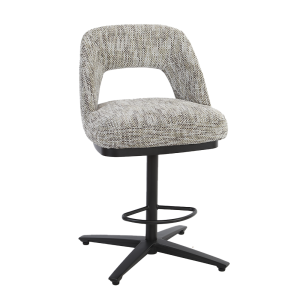 Caldes Barstoel - fabric Ted 8 white-grey (draaibaar) Tower Living