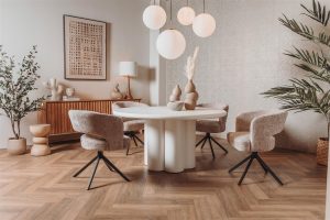 Melzo Eetkamertafel rond wit 130 cm Tower Living