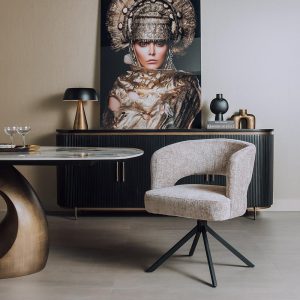 Mura Armstoel - fabric Haga 30 beige (draaibaar) Tower Living