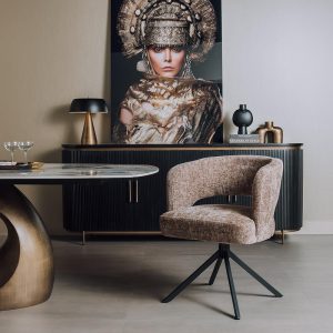 Mura Armstoel - fabric Haga 39 cappuccino (draaibaar) Tower Living