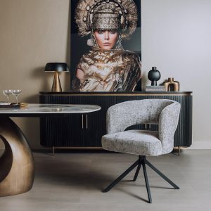 Mura Armstoel - fabric Haga 09 silver (draaibaar) Tower Living