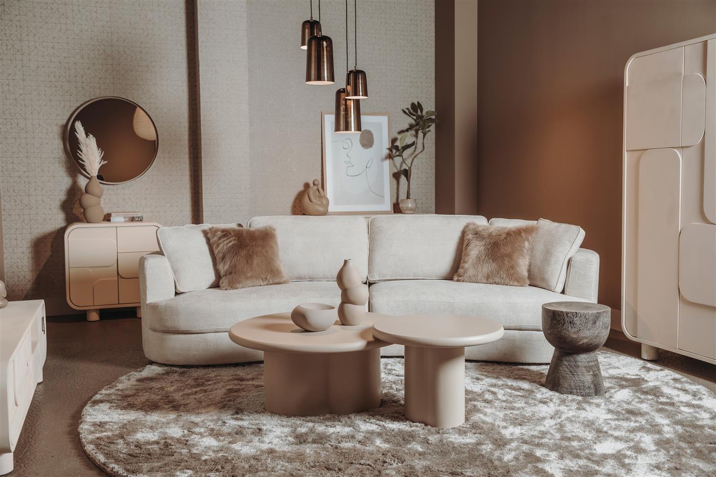 Melzo Salontafel rond beige 90 cm Tower Living