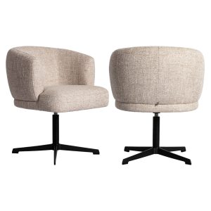 Eetkamerstoel Dinan cream tweed fire retardant - swivel Richmond Interiors