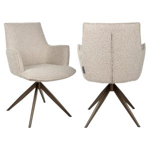 Eetkamerstoel Dakota natural chunky swivel with arm Richmond Interiors