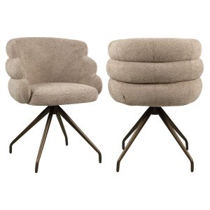 Eetkamerstoel Kayla mocca boldweave swivel Richmond Interiors