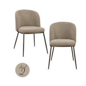 Eetkamerstoel Elvi mocca chunky fire retardant (Set of 2) Richmond Interiors