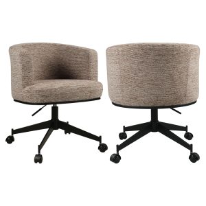 Eetkamerstoel Rochenne mocca linear swivel on wheels Richmond Interiors