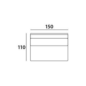 Bank Bolica customized 2-seater without arms Richmond Interiors