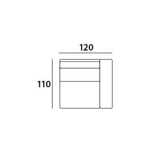 Bank Bolica cayenne ecru 1 seat arm right Richmond Interiors