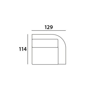 Bank Trinity cayenne ecru 1,5-seater arm right Richmond Interiors