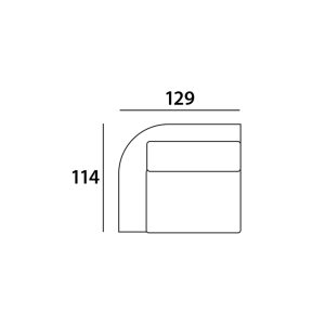 Bank Trinity customized 1,5-seater arm left Richmond Interiors