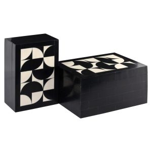 Opbergdoos Rae black/white (Set of 2) Richmond Interiors