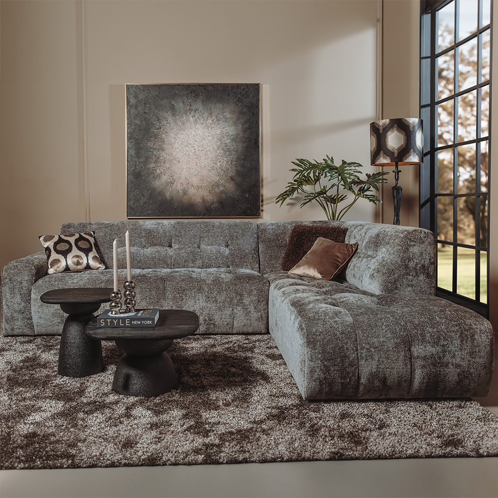 Memphis 3-AL + Ottoman R - Haga 16 charcoal Tower Living - Afbeelding 2