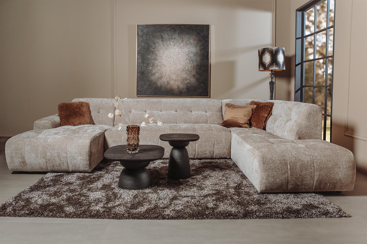 Memphis Chaise L - 3-seater - Ottoman R - Haga 30 beige Tower Living - Afbeelding 2