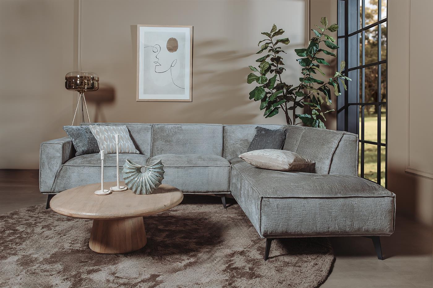 Leeds 2 5-AL + Ottoman R - Touch 27 Light grey Tower Living