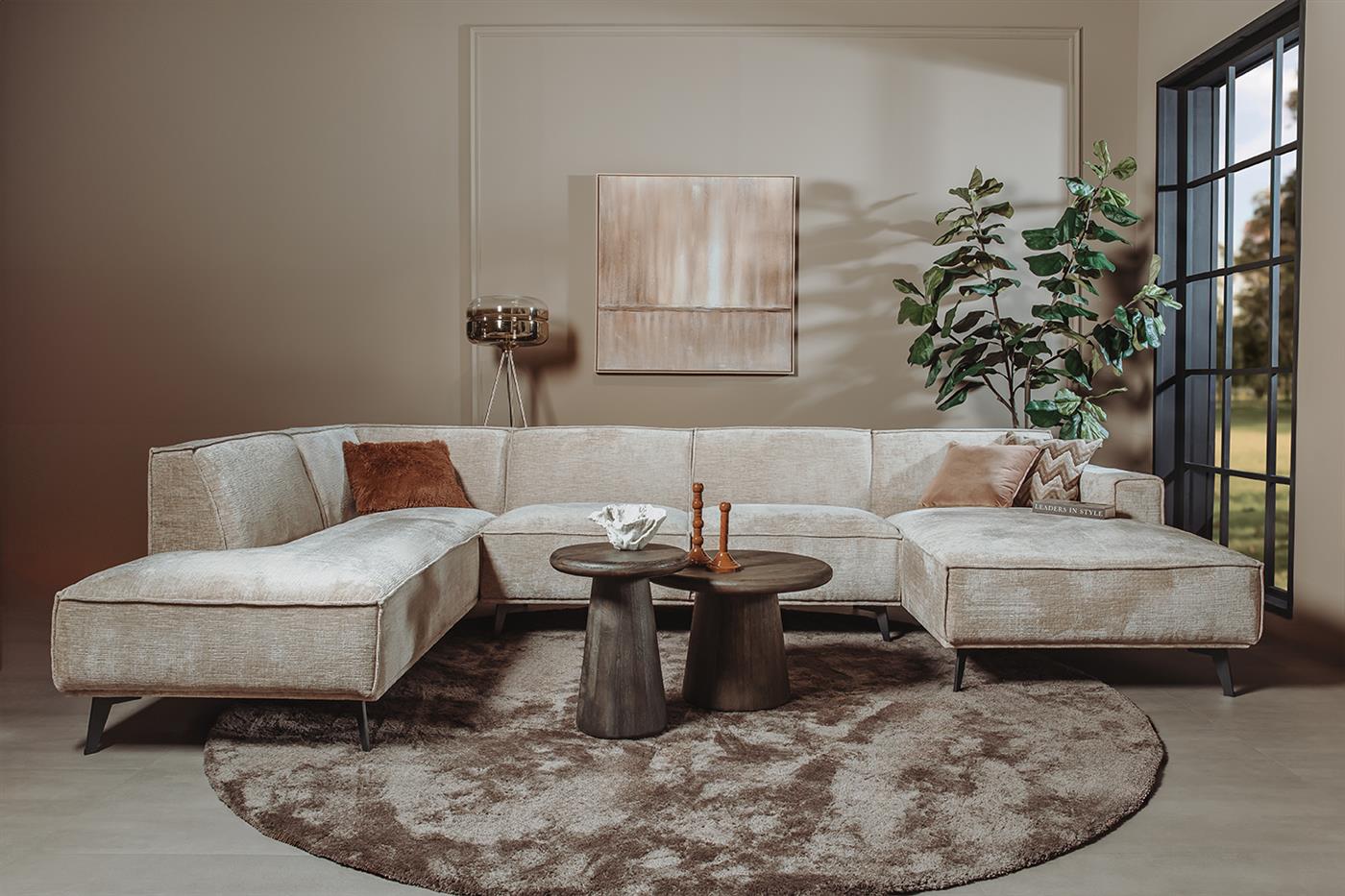 Leeds Chaise R - 2 5 - Ottoman L - Touch 102 Beige Tower Living