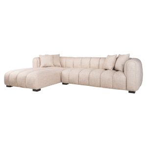 Bank Novaro cream tweed lounge left fire retardant Richmond Interiors