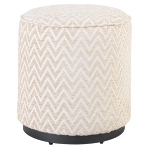Poef & Voetenbank Lexie beige chevron 45Ø Richmond Interiors