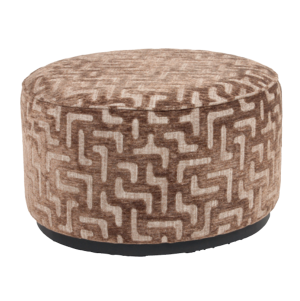 Poef & Voetenbank Lexie brown labyrinth 70Ø Richmond Interiors
