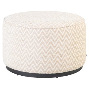 Poef & Voetenbank Lexie beige chevron 70Ø Richmond Interiors