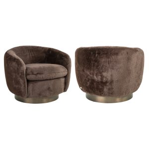 Lounge stoel Colmar chocolat fluffy swivel Richmond Interiors