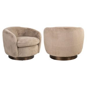 Lounge stoel Colmar khaki fluffy swivel Richmond Interiors