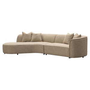 Bank Romero sand tweed ottoman left fire retardant Richmond Interiors