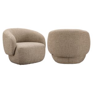 Lounge stoel Milano sand tweed fire retardant Richmond Interiors