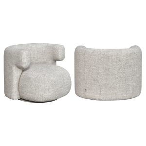 Lounge stoel Talley cream tweed swivel Richmond Interiors