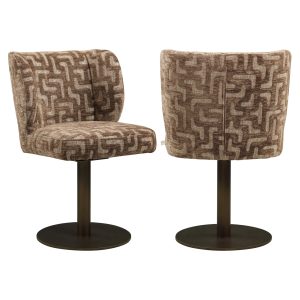 Eetkamerstoel Fiona brown labyrinth swivel Richmond Interiors