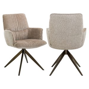 Eetkamerstoel Chase cream blockweave swivel Richmond Interiors