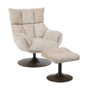 Force Fauteuil met voetenbank - Cremona 14 beige (draaibaar) Tower Living