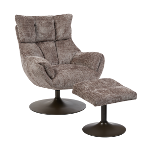 Force Fauteuil met voetenbank - Cremona 24 clay (draaibaar) Tower Living