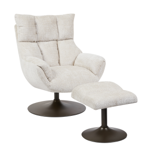 Force Fauteuil met voetenbank - Cremona 02 sand (draaibaar) Tower Living